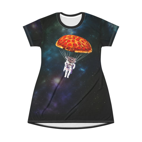 Pizza Kitty - All Over Print T-Shirt Dress