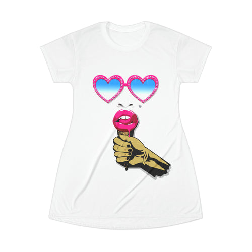 Hollywood - All Over Print T-Shirt Dress