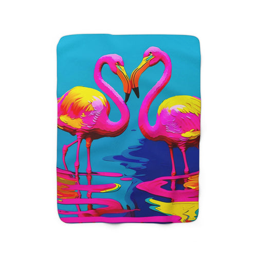 Flamingo Fling - Sherpa Fleece Blanket