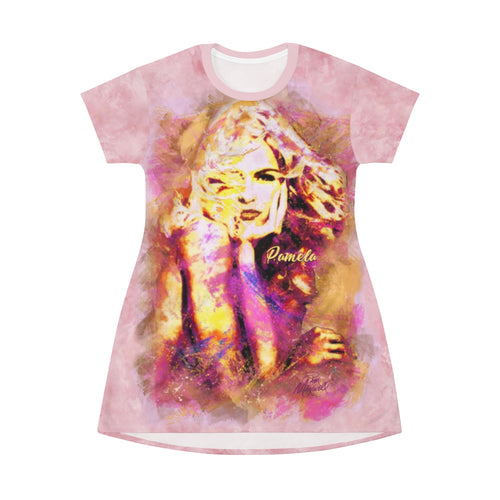 Pamela Anderson - Pretty In Pink - All Over Print T-Shirt Dress