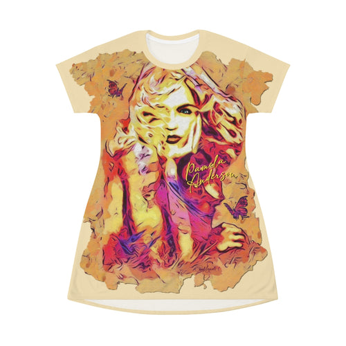 Pamela Anderson - Butterflies - All Over Print T-Shirt Dress
