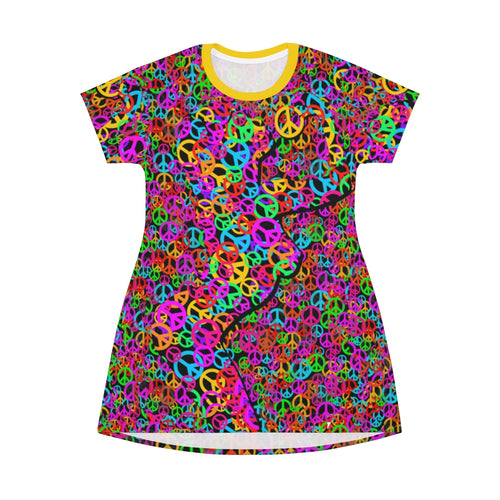 Peace Out - All Over Print T-Shirt Dress
