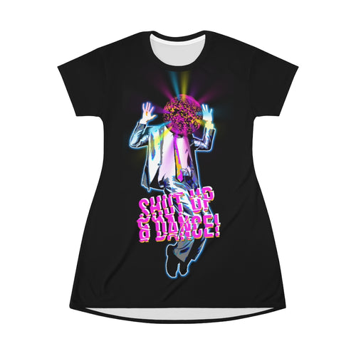 Shut Up And Dance - All Over Print T-Shirt Dress
