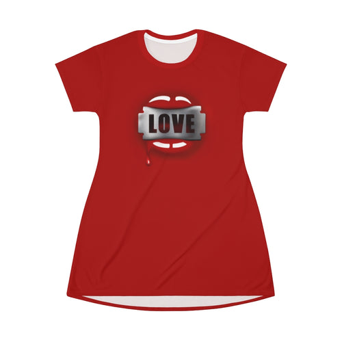 Dangerous Love - All Over Print T-Shirt Dress