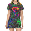 Splatter Paint Rose - All Over Print T-Shirt Dress