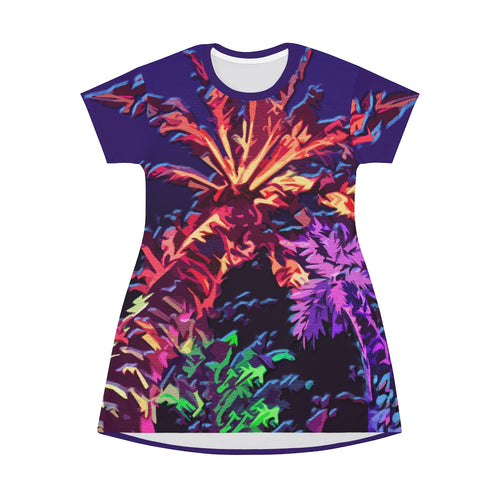 Palm Spring - All Over Print T-Shirt Dress