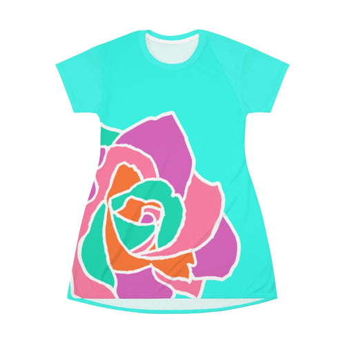 Celebrate Rose - All Over Print T-Shirt Dress