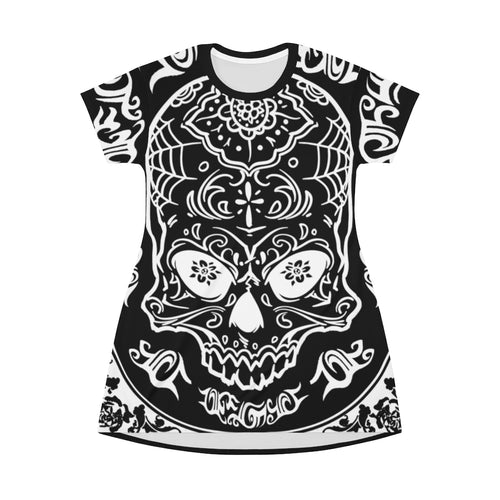 Skull Daddy - All Over Print T-Shirt Dress