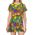 Love Squares - All Over Print T-Shirt Dress