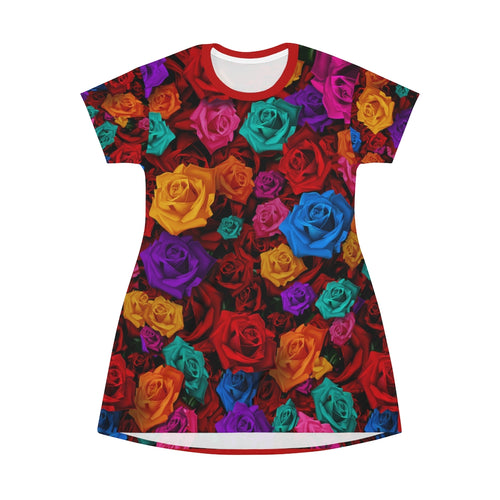 Rose Parade - All Over Print T-Shirt Dress
