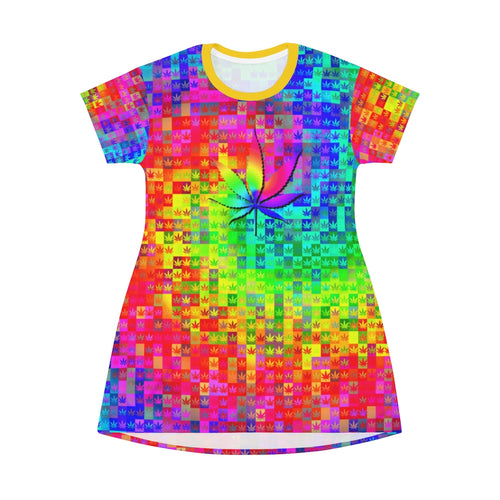 Rainbow Pot Montage - All Over Print T-Shirt Dress