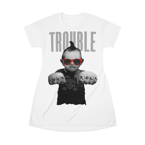 Trouble Child - All Over Print T-Shirt Dress