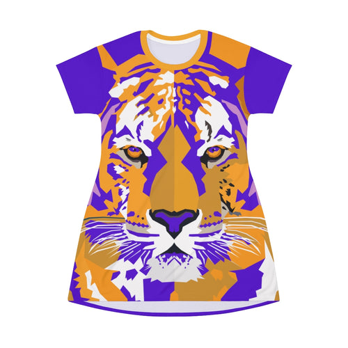 Geaux Tigers - LSU Style - All Over Print T-Shirt Dress