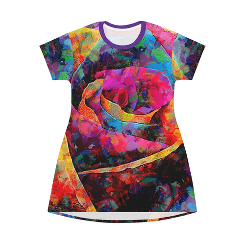 Wild Rose - All Over Print T-Shirt Dress