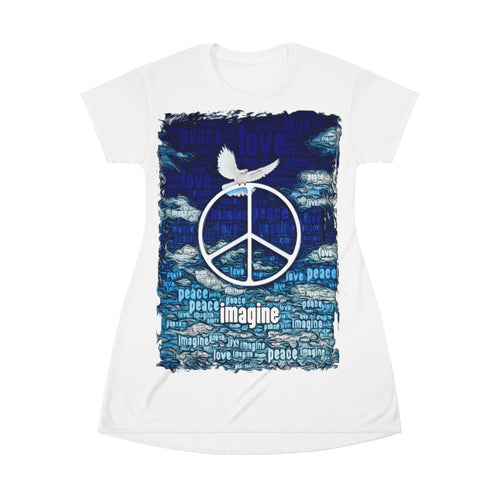 Imagine Peace - All Over Print T-Shirt Dress