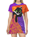 Chill Kitty - All Over Print T-Shirt Dress