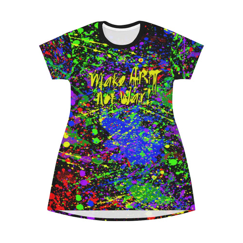 Make Art Not War - Paint - All Over Print T-Shirt Dress