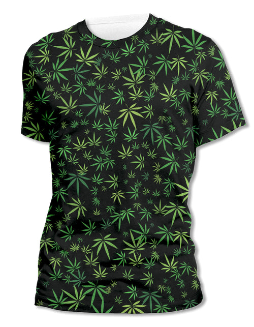 I See Colors -Green Leafs - Unisex All-Over Print Graphic Tee
