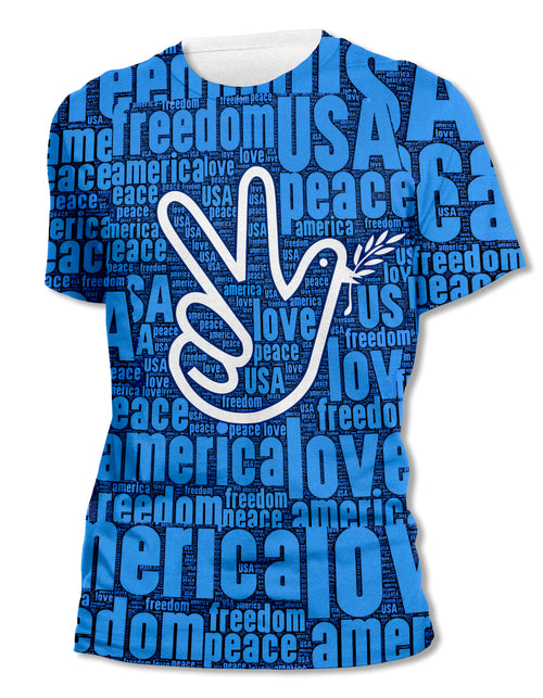 Peace Hand Sign - Words - Unisex Tee