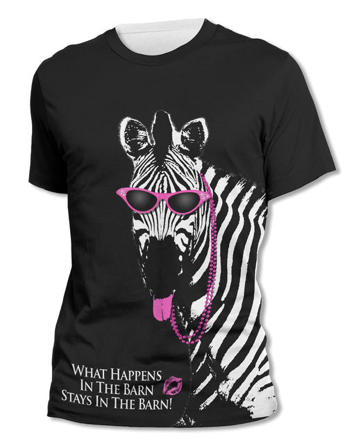 What Happens In The Barn - Unisex All-Over Print Graphic Tee