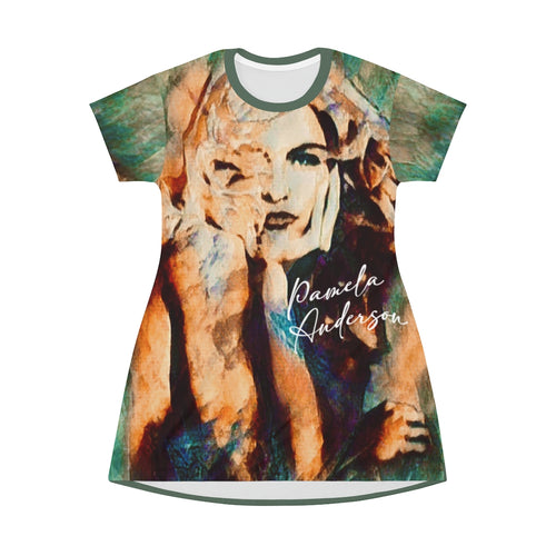 Pamela Anderson - Earthtones - All Over Print T-Shirt Dress