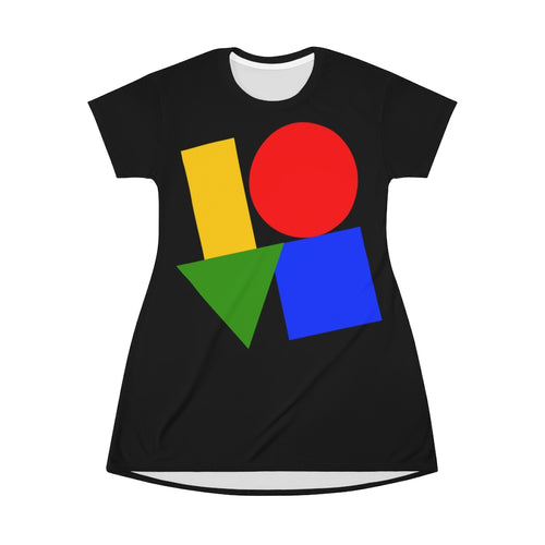Love Blocks - All Over Print T-Shirt Dress