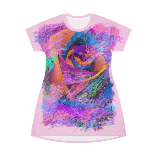 Love Is A Rose - All Over Print T-Shirt Dress