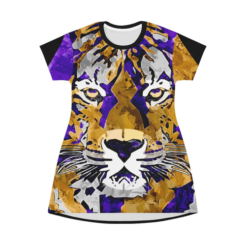 Tiger Mayhem - All Over Print T-Shirt Dress