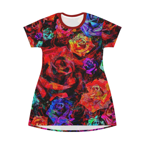 Roses Roses Roses - All Over Print T-Shirt Dress