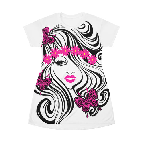 Glamour Girl - All Over Print T-Shirt Dress