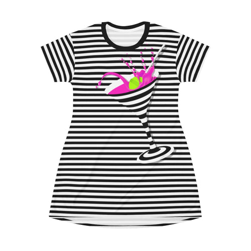 Martini Time - All Over Print T-Shirt Dress