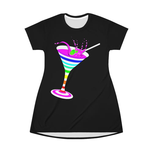 Happy Hour - All Over Print T-Shirt Dress