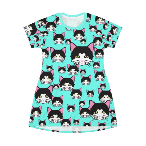 Kitty Kitty Kitty - All Over Print T-Shirt Dress
