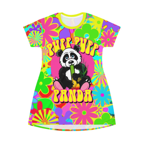 Puff Puff Panda - All Over Print T-Shirt Dress