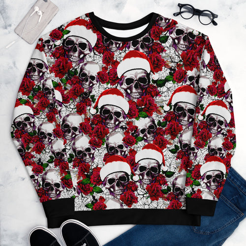 Skulls And Roses Christmas - All-Over Print Unisex Sweatshirt