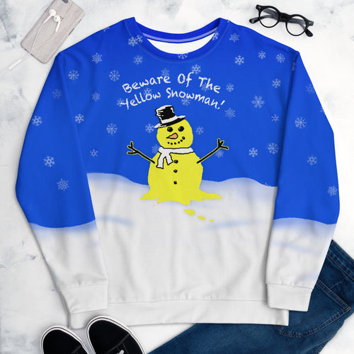 Beware Of The Yellow Snowman - All-Over Print Unisex Sweatshirt