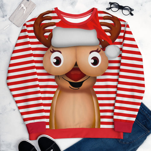 Rudolph Has Eyes For You - All-Over Print Unisex Dye Sublimation Sweatshirt
