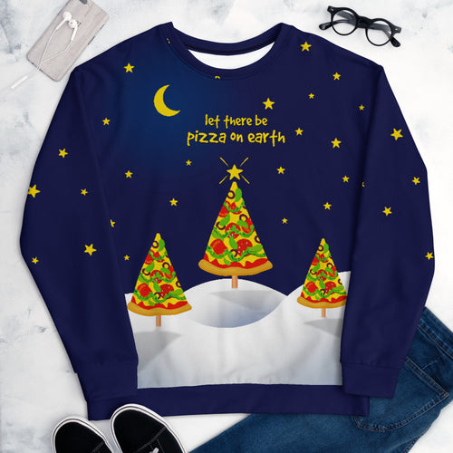 Let There Be Pizza On Earth - All-Over Print Unisex Sweatshirt