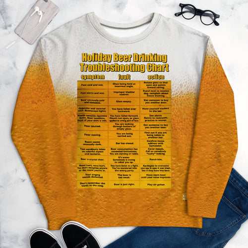 Holiday Beer Drinking Chart - All-Over Print Unisex Swetshirt