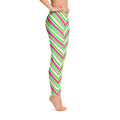 Pink And Green Candy Stripes - All-Over Print Leggings