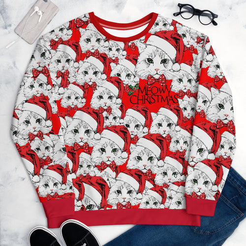 Meowy Christmas - All-Over Print Unisex Sweatshirt
