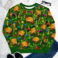 Hamburger & Fries Tree - All-Over Print Unisex Sweatshirt