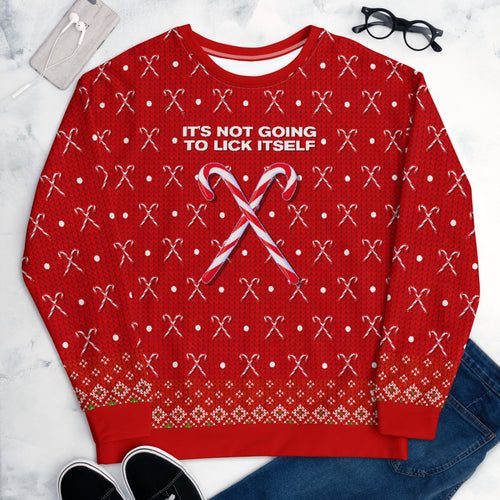 Not Going To Lick Itself - Candy Canes - All-Over Print Unisex Sweatshirt