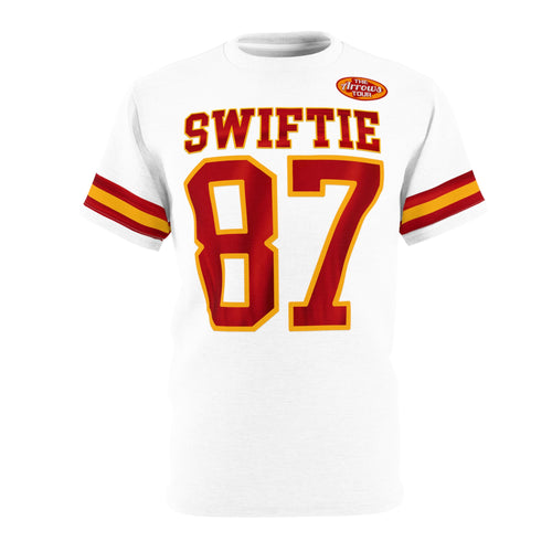 Swifties - ArrowsTour - Number 87 -WHITE Unisex Cut & Sew Tee (AOP)