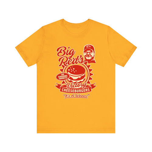 Kansas City Chiefs-Big Reds Victory Cheeseburger- Unisex Jersey Short Sleeve Tee