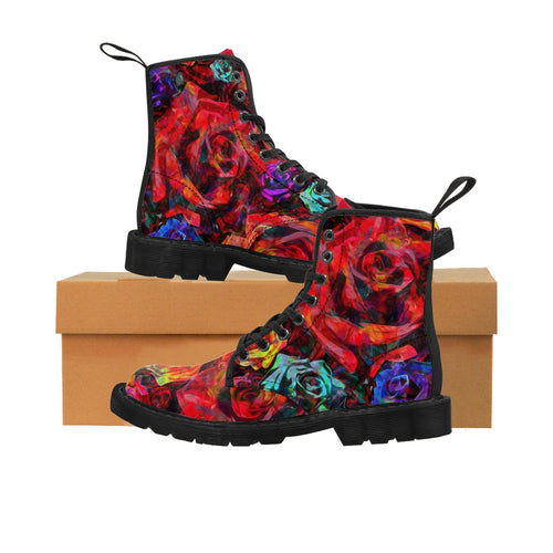 Wild Roses - Colorful - Women's Canvas Boots