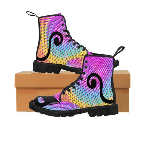 Kitty Boots - Rainbow Tye Dye - Women's Canvas Boots