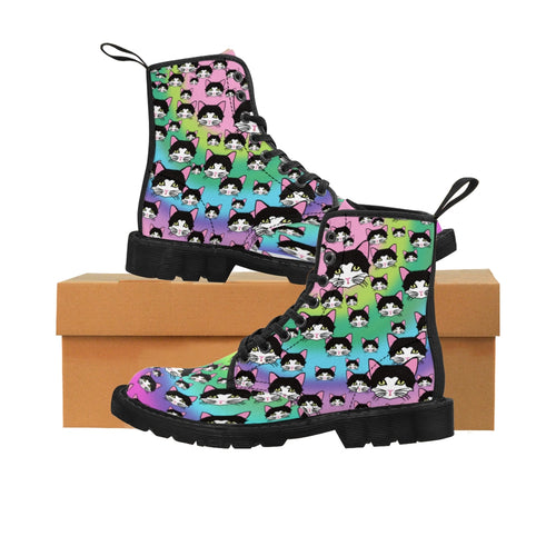 Rainbow Kitty - Women's Canvas Boots