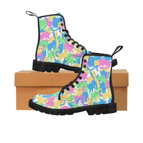 Catmaflage - Pastel - Women's Canvas Boots
