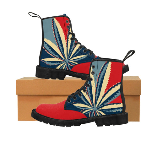 Yes We Cannabis - Red - Women's Canvas Boots